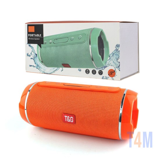 SEM FIO BLUETOOTH T&G TG-116 TF CARTÃO/DISCO U/AUXILIAR/RÁDIO FM 4.2 CAIXA DE COLUNA NARANJA